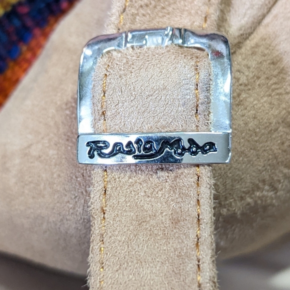 Rasta Moda Multicolor Woven Sack Backpack with Leather Bottom, Trim, & S… - Picture 9 of 14